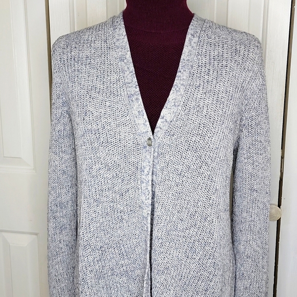 J.JILL Gray Cardigan Sweater Size L - Picture 2 of 7